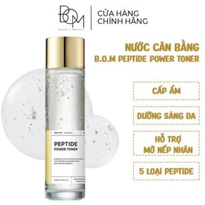 Nước Cân Bằng B.O.M Làm Sáng Da, Hỗ Trợ Mờ Nếp Nhăn Peptide Power Toner